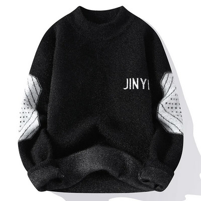 Ziemas Vīriešu siltie Džemperi Vīriešiem Apģērbi Bruņurupuču Puloveri Vīriešu Mētelis Vīriešu Džemperis Vīriešu Apģērbi Burtu raksts Puloveri