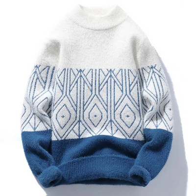 Ziemas Vīriešu siltie Džemperi Vīriešiem Apģērbi Bruņurupuču Puloveri Vīriešu Mētelis Vīriešu Džemperis Vīriešu Apģērbi Burtu raksts Puloveri