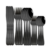 Western Black Σετ μαχαιροπήρουνων από ανοξείδωτο ατσάλι Μαύρα σερβίτσια τραπεζαρίας Σετ μαχαιροπήρουνων για βραδινό κέικ πιρούνι κουτάλι Μαχαίρι σετ μαχαιροπήρουνων