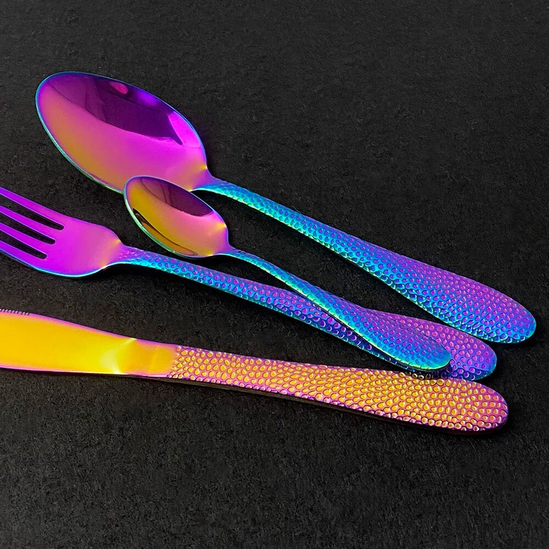 Western Black Σετ μαχαιροπήρουνων από ανοξείδωτο ατσάλι Μαύρα σερβίτσια τραπεζαρίας Σετ μαχαιροπήρουνων για βραδινό κέικ πιρούνι κουτάλι Μαχαίρι σετ μαχαιροπήρουνων