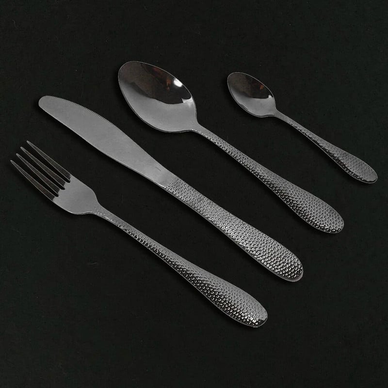 Western Black Σετ μαχαιροπήρουνων από ανοξείδωτο ατσάλι Μαύρα σερβίτσια τραπεζαρίας Σετ μαχαιροπήρουνων για βραδινό κέικ πιρούνι κουτάλι Μαχαίρι σετ μαχαιροπήρουνων