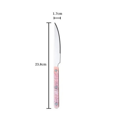 Korejiešu nazis un dakšiņas karote Rietumu galda piederumu komplekts Rozā meitenes sirds 304 Nerūsējošā tērauda deserta karote galvenās maltītes nazis un dakša