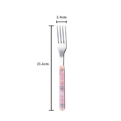 Korejiešu nazis un dakšiņas karote Rietumu galda piederumu komplekts Rozā meitenes sirds 304 Nerūsējošā tērauda deserta karote galvenās maltītes nazis un dakša