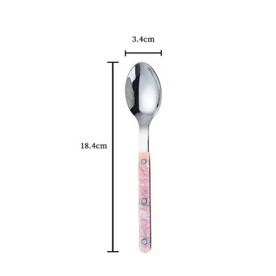 Korejiešu nazis un dakšiņas karote Rietumu galda piederumu komplekts Rozā meitenes sirds 304 Nerūsējošā tērauda deserta karote galvenās maltītes nazis un dakša