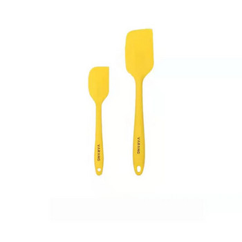 Σετ σπάτουλας σιλικόνης 2 τεμαχίων Gadget Tools Εργαλεία ανάμειξης Όλα για την κουζίνα και το σπίτι Κρέμα κέικ ψησίματος Κίτρινο/Καφέ ξύστρα
