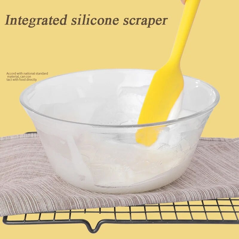 Komplet silikonskih lopatica od 2 komada Alati za gadgete Alat za miješanje Posuđe Sve za kuhinju i dom Pečenje krema za kolače Žuta/smeđa strugalica
