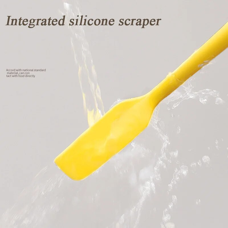 Komplet silikonskih lopatica od 2 komada Alati za gadgete Alat za miješanje Posuđe Sve za kuhinju i dom Pečenje krema za kolače Žuta/smeđa strugalica