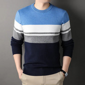 2023. gada jauns rudens ziemas vīriešu ikdienas džemperis ar apaļu kaklu un garām piedurknēm, vilnas džemperis, pusmūža un jauniešu tops