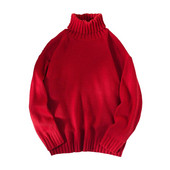 Ikdienas vīriešu ziemas silts trikotāžas džemperis ar bruņurupuču apkakli Vienkrāsains džemperis ar garām piedurknēm Trikotāžas apģērbi Puloveri Džemperi Apģērbs