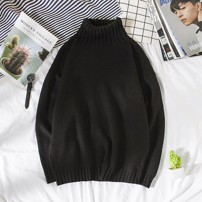 Ikdienas vīriešu ziemas silts trikotāžas džemperis ar bruņurupuču apkakli Vienkrāsains džemperis ar garām piedurknēm Trikotāžas apģērbi Puloveri Džemperi Apģērbs