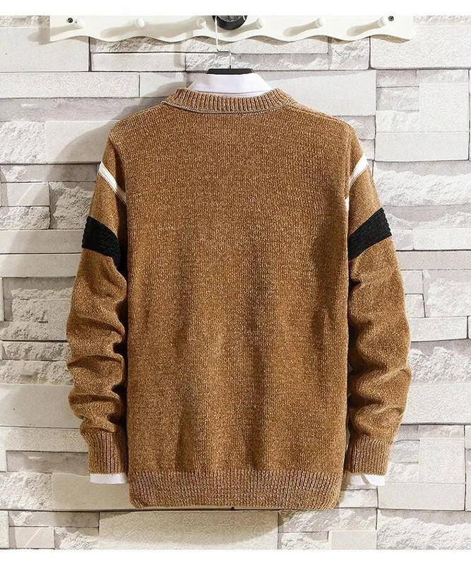 Džemperis Vīriešu Svītrains Trikotāžas Džemperi Rudens Ziemas Ikdienas Pulovers Ielas apģērbs Pamatkrāsas Džemperis Džemperis Vīriešu Apģērbs