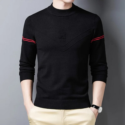 2020. gada jauns modes zīmols Džemperis Vīriešu Apģērbs Rudens Ziemas Trikotāža Silts džemperis Vīriešu Svītrains Ikdienas O-Neck Pull Homme