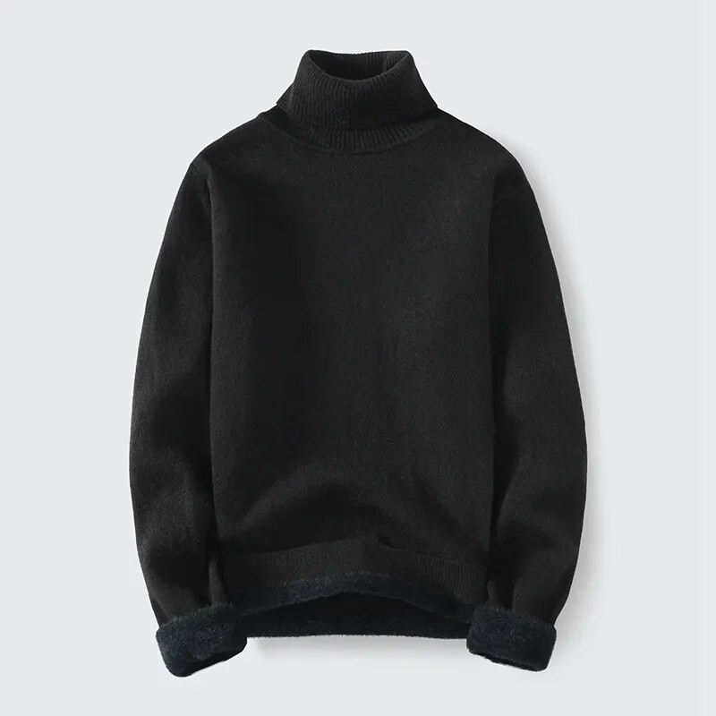 Ziemas slaids flīsa džemperis ar apkakli vīriešu modes trikotāžas džemperi, silti vīriešu Casaul korejiešu stila vienkrāsains adīšanas džemperis vīrietis