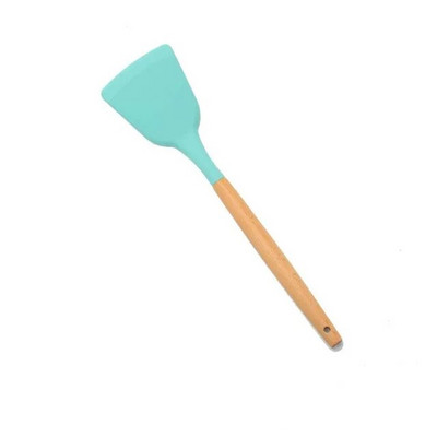 1 ΤΕΜ. Σπάτουλα τσιμπίδας σιλικόνης Μαγειρικά σκεύη Ανθεκτική στη θερμότητα Κουτάλι σούπας Αντικολλητική σπάτουλα Φτυάρι Ξύλινη λαβή Εργαλείο κουζίνας