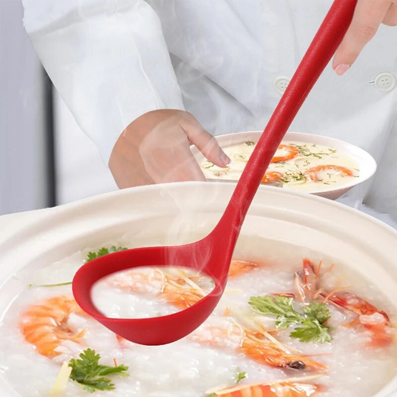 1 db szilikon konyhai edények forgató konyhai főzőeszközökhöz kanalak merőkanál Kanál Tapadásmentes edények Skimmer konyhai kiegészítők