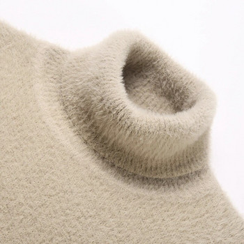 Ανδρικό πουλόβερ από μαλλί μινκ απομίμηση ζιβάγκο Άνοιξη και φθινόπωρο και χειμώνα Νέα περιστασιακά μονόχρωμα κρύα ζεστά ρούχα