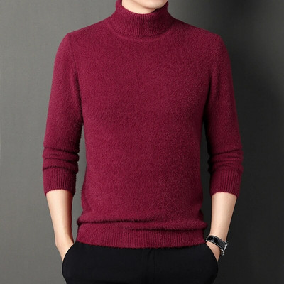 Turtlenikaka imitācija ūdeles vilnas džemperis vīriešiem pavasarim un rudenim un ziemai jauns ikdienas vienkrāsains apakšējais auksts silts apģērbs