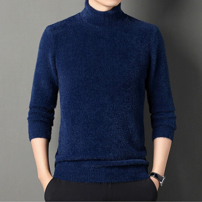 Turtlenikaka imitācija ūdeles vilnas džemperis vīriešiem pavasarim un rudenim un ziemai jauns ikdienas vienkrāsains apakšējais auksts silts apģērbs