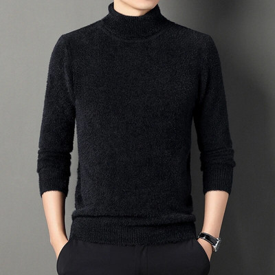 Turtlenikaka imitācija ūdeles vilnas džemperis vīriešiem pavasarim un rudenim un ziemai jauns ikdienas vienkrāsains apakšējais auksts silts apģērbs