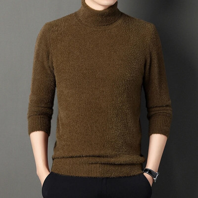 Turtlenikaka imitācija ūdeles vilnas džemperis vīriešiem pavasarim un rudenim un ziemai jauns ikdienas vienkrāsains apakšējais auksts silts apģērbs