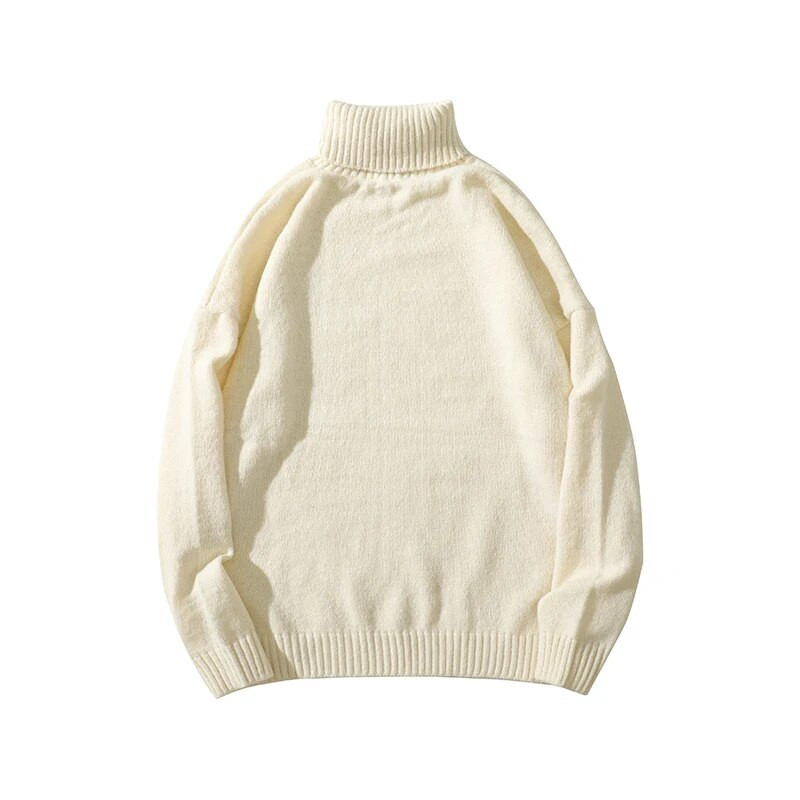 Trikotāžas vīriešu džemperis ar bruņurupuča apkakli, brīvs ikdienas apakšā rudens puloveri Ziemassvētku džemperi