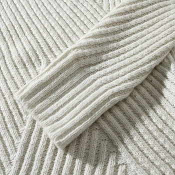 Νέα ανδρικά κλασικά ζιβάγκο πουλόβερ μονόχρωμα χειμερινά μακρυμάνικα φούτερ Slim fit νεανικά πλεκτά Basic casual πουλόβερ