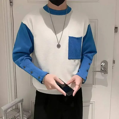 Trikotāžas džemperis Vīriešu Apģērbs Melns Bez Hoodie Svītraini Biznesa Puloveri Korejas stila Lielais izmērs 100 Tīra kašmira brīvi Fit X