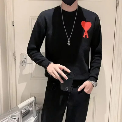 Trikotāžas džemperis Vīriešu Apģērbs Melns Bez Hoodie Svītraini Biznesa Puloveri Korejas stila Lielais izmērs 100 Tīra kašmira brīvi Fit X