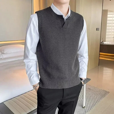 Trikotāžas džemperis Vīriešu Apģērbs Melns Bez Hoodie Svītraini Biznesa Puloveri Korejas stila Lielais izmērs 100 Tīra kašmira brīvi Fit X