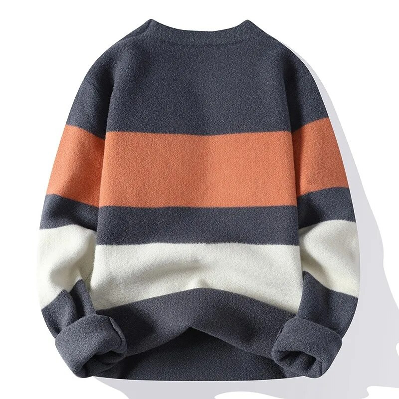 Augstākās klases jauns modes dizaineru svītrains ielas apģērbs trikotāžas pulovers burtu džemperis rudens ziemas ikdienišķs džemperis vīriešu apģērbs