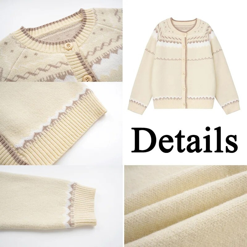 Moteriški megztiniai, jaukūs, saldūs Korėjos koledžo madingi žieminiai „O-kaklo“ skydeliai Harajuku dizaino vintažinis, paprastas, švelnus, tinkantis trikotažas