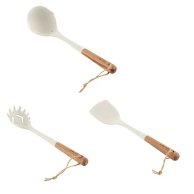 Onlycook Σιλικόνη Ξύλινη λαβή Χωρίς ολίσθηση Μίνι Κουζίνα Εργαλεία Μαγειρικής Σετ Εργαλεία Κουζίνας για Φοιτητικούς Ξενώνας Αρχική