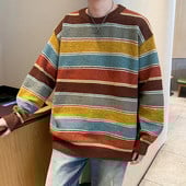 Zongke Striped Men Džemperi Ziemas vīriešu džemperis Bezmaksas piegāde Korejiešu apģērbi Puloveri Apkakles Vislabāk pārdotais produkts 2023