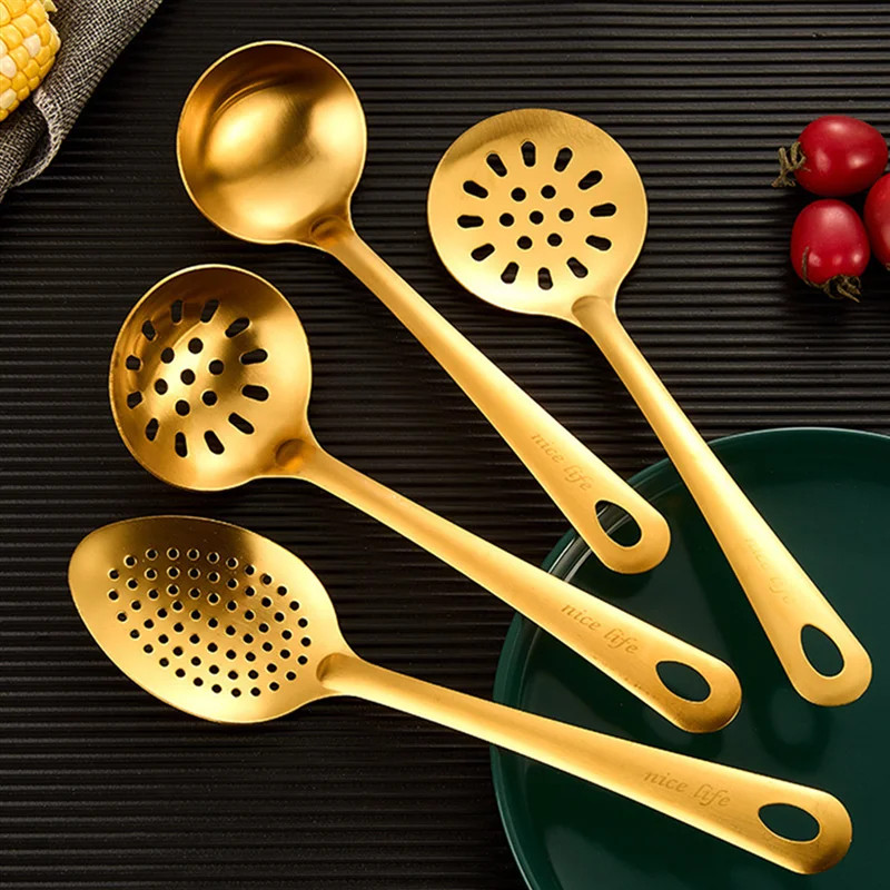 Koreai rozsdamentes acél konyhai edények Konyhai edények Akasztható vacsoraleves szűrőedény Sütőlapát Háztartási kellékek