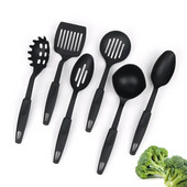 Σετ σκευών κουζίνας Μαύρο 6 τμχ/σετ Αντικολλητικά σκεύη κουζίνας Εργαλεία μαγειρικής Κουτάλια σούπας κουτάλα Σπάτουλα Εργαλεία φτυαριού Gadget