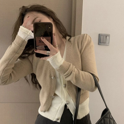 Viltus divdaļīgu jaku sieviešu šiks, pavasara rudens, universāls Retro sieviešu trikotāžas apģērbs Taisni, mājīgi modes Ulzzang džemperi