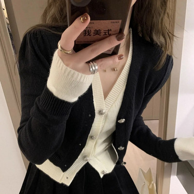 Viltus divdaļīgu jaku sieviešu šiks, pavasara rudens, universāls Retro sieviešu trikotāžas apģērbs Taisni, mājīgi modes Ulzzang džemperi