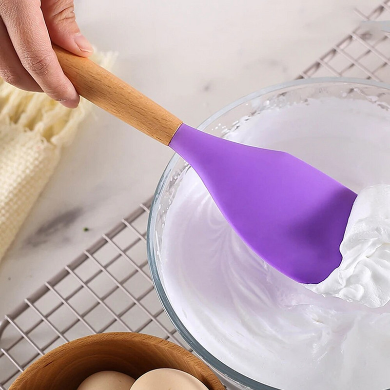 Silikoniniai virtuvės gaminimo įrankiai Karščiui atsparus šaukštas Mentele Virtuvės reikmenys Nelipnus kaušelis Kiaušinių plakiklis Kepimo reikmenys Priedai