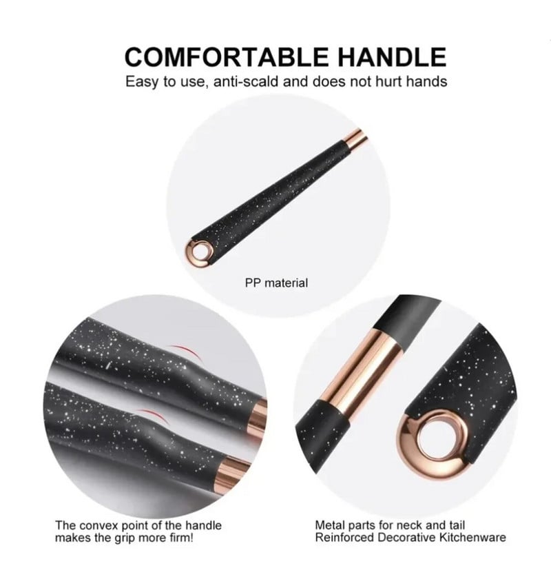 1 pakuotė nemokamai kombinuoti silikoniniai indai Virtuvės gaminimo įrankiai paauksuoti priedai Karščiui atsparūs virtuvės reikmenys mentele šaukštas