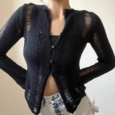 Sieviešu jaka vasaras plānas modes Vienkāršs, universāls dizains, adīšana, atpūta, slaids, ciets, dobs, amerikāņu stils, seksīgs, izturīgs pret sauli