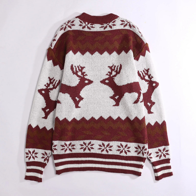 Vīriešu un sieviešu Ziemassvētku džemperis Modes ikdienišķa personība Retro retro vintage Ziemassvētku apdrukas džemperis ar lielizmēra džemperi