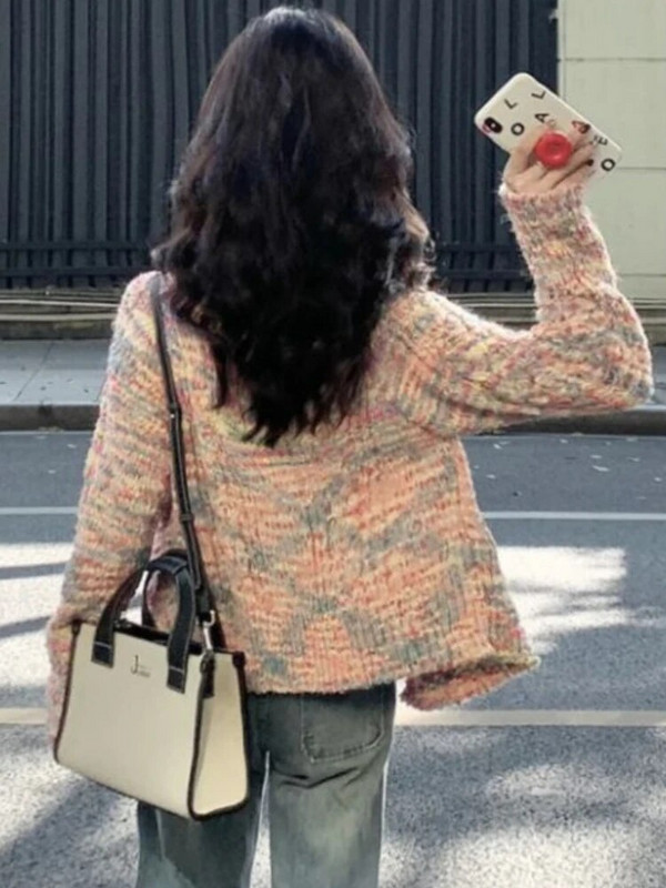 Sieviešu jaciņa Preppy Stilīgs Salds Vispārpiemērots Adīšana Brīvais laiks Brīvs Vintage Korejiešu Stils Vienkāršs Silts Rudens Ikdienas Mājīgs Pasūtījums