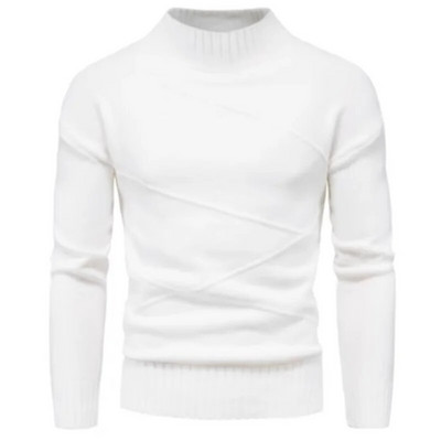 Jauni ziemas džemperi ar biezu apkakli vīriešu džemperi ikdienišķa bruņurupuča kakla vienkrāsainā kvalitāte, silti, plāni, džemperi ar apkakli.