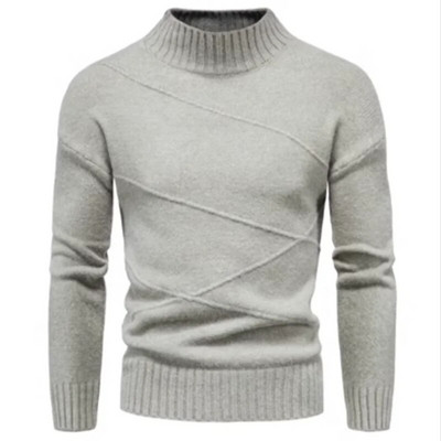 Jauni ziemas džemperi ar biezu apkakli vīriešu džemperi ikdienišķa bruņurupuča kakla vienkrāsainā kvalitāte, silti, plāni, džemperi ar apkakli.