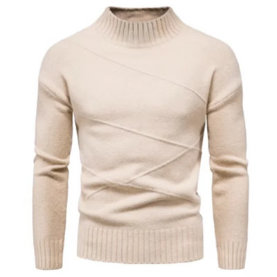 Jauni ziemas džemperi ar biezu apkakli vīriešu džemperi ikdienišķa bruņurupuča kakla vienkrāsainā kvalitāte, silti, plāni, džemperi ar apkakli.