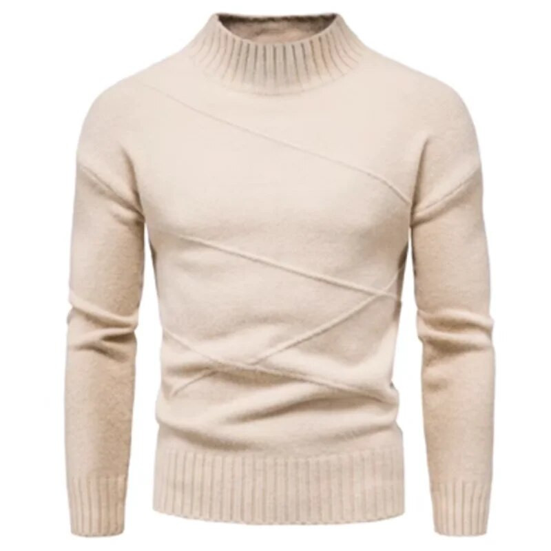 Jauni ziemas džemperi ar biezu apkakli vīriešu džemperi ikdienišķa bruņurupuča kakla vienkrāsainā kvalitāte, silti, plāni, džemperi ar apkakli.