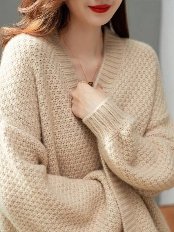 Moteriški megztiniai paplitę Elegantiški švelnūs Laisvi Kietas Paprastas Laisvalaikis Korėjietiško stiliaus Kasdienis mezgimas Viršutiniai drabužiai Temperamento pagrindai Jauki