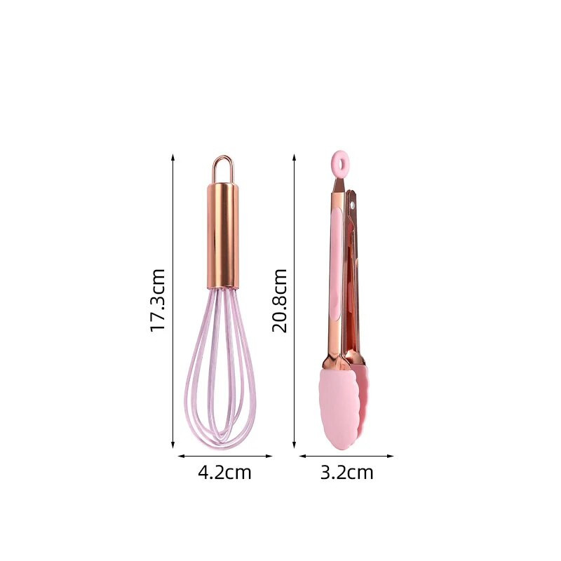 Silikona virtuves komplekts 10 daļīgs mini cepšanas komplekts, kas papildina pārtiku, nepiedegoša lāpstiņa caurduris, skrāpis augstas temperatūras piederumi