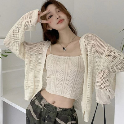 Sieviešu jaka dizains, salds, vienkāršs, izliekts, moderns adīšana, atpūta, vasara, saules noturīga, katru dienu brīva, seksīga, plāna, vienkrāsaina