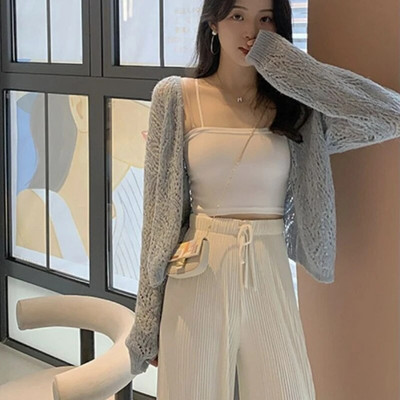Női kardigánok Gyengéd Bájos Laza Egyszerű Nyaralás Diákok Divat Kényelmes Elegáns Kivágás Nyári Új